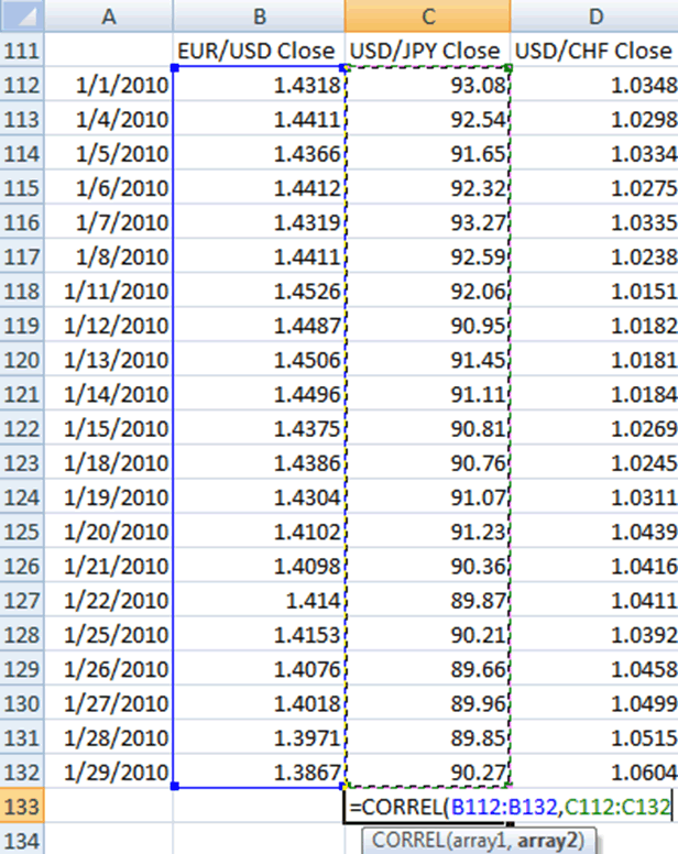 как сделать корреляцию в excel